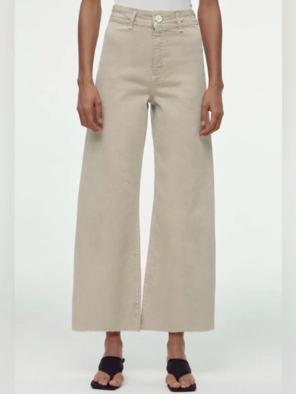 Zara Beige Wide-Leg Pants